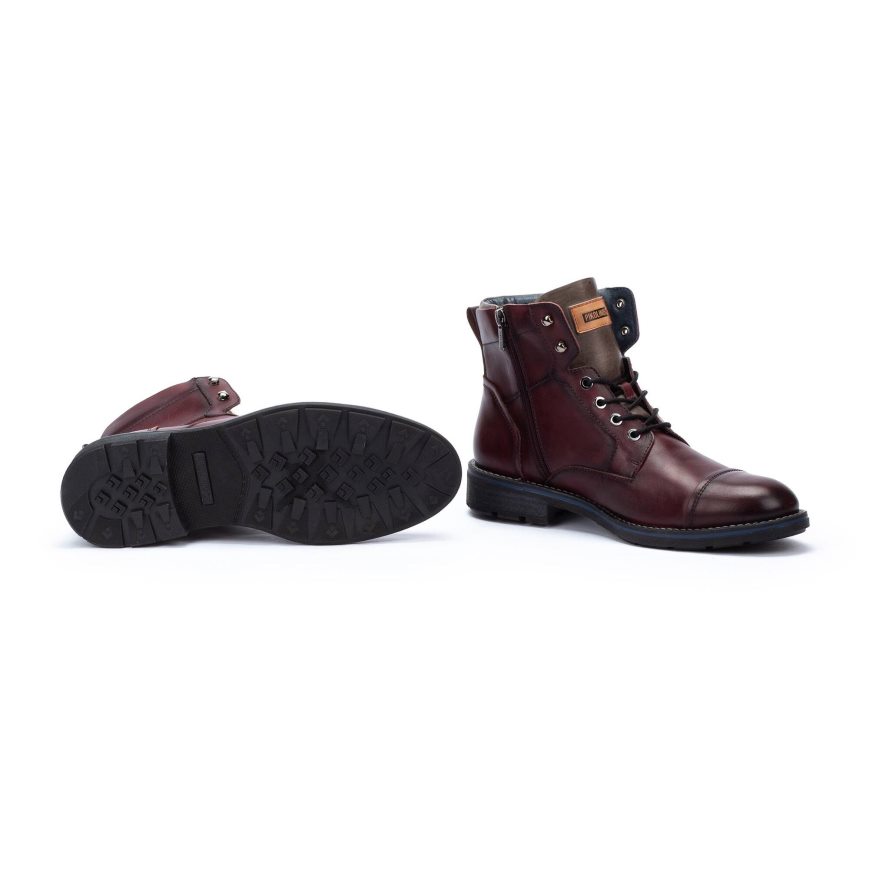 Men's Pikolinos YORK Ankle Boots Dark Red | NZ J02Q573